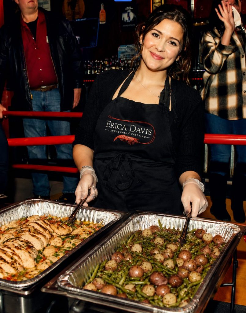 Catered food served at a private event at Savannah Smiles